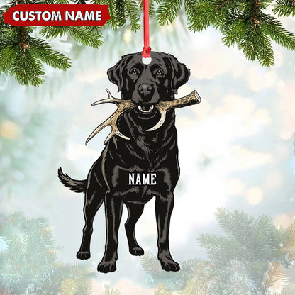MollyTee Personalized Black Lab Dog Christmas Ornament - Personalized Hunting Dog Acrylic Decor - image 1