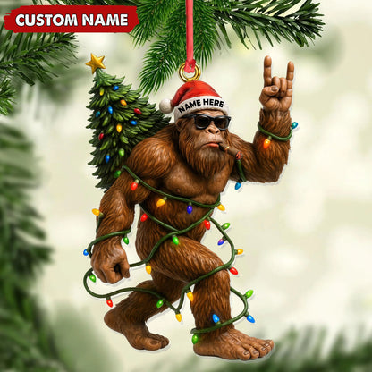 MollyTee Personalized Bigfoot Christmas Ornament, Custom Name Funny Holiday Gift for Hunters - image 2