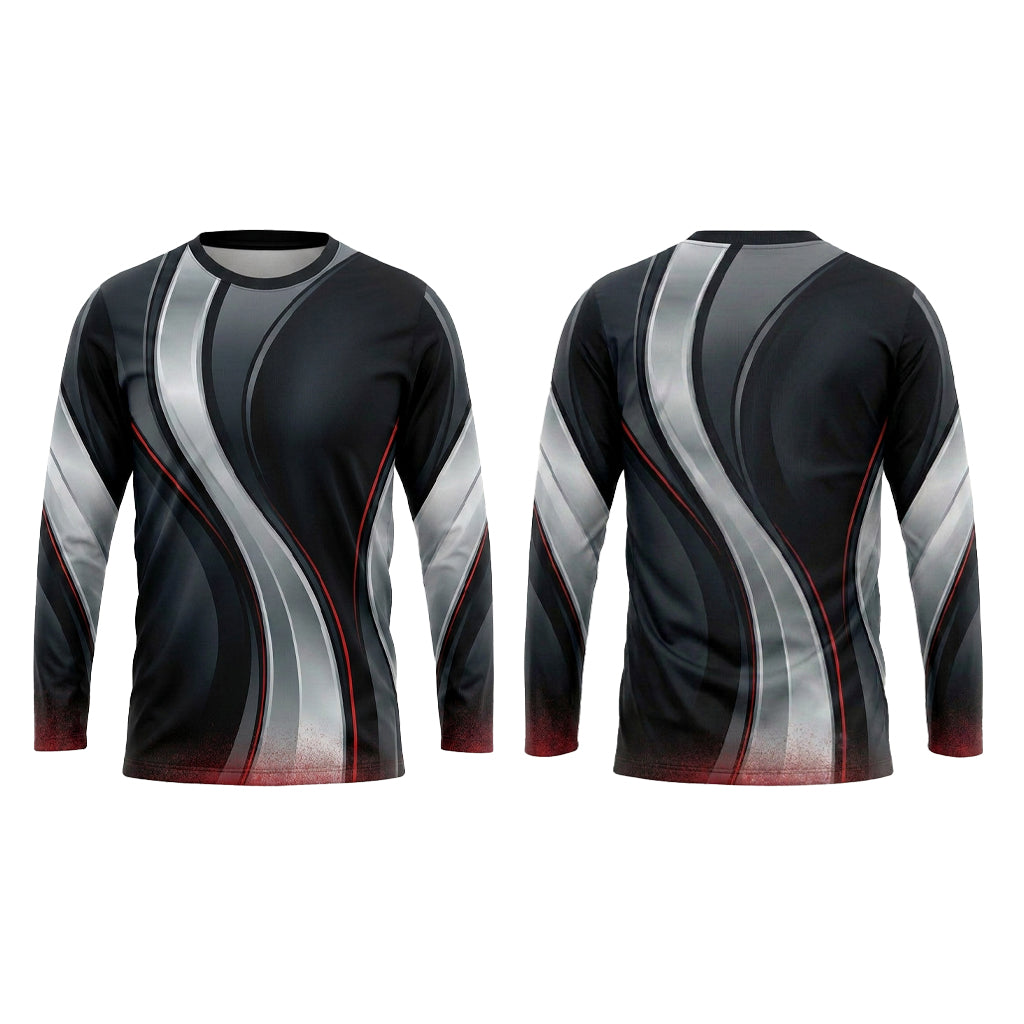 Custom Silver Racing Wave Automotive Work Uniform Shirt