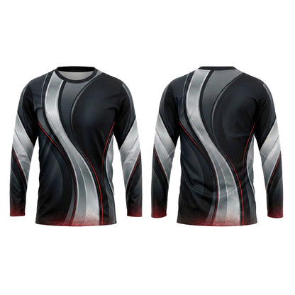 Custom Silver Racing Wave Automotive Work Uniform Shirt
