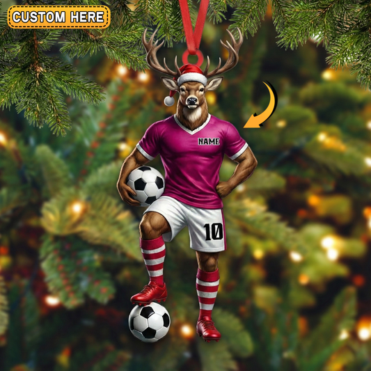 MollyTee Personalized Soccer Player Deer Hunting Acrylic Christmas Ornament And Keychain Custom Gift For Hunters 2D Flat - image 2