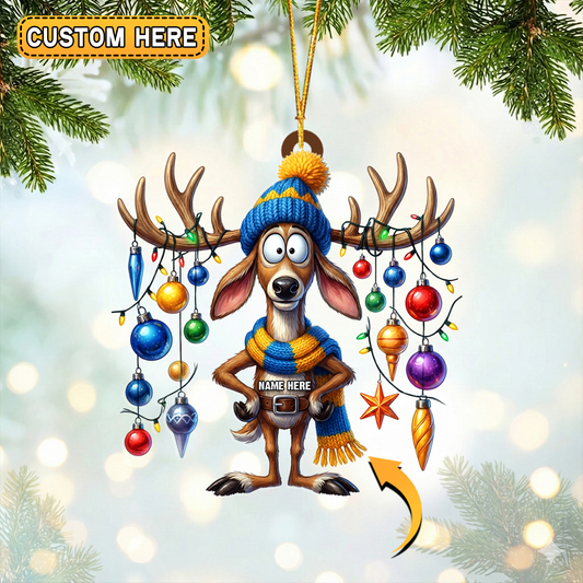 MollyTee Personalized Deer Moose Bauble Hunting Acrylic Christmas Ornament And Keychain Custom Gift For Hunters 2D Flat - image 1