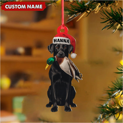 MollyTee Personalized Hunting Dog Christmas Ornament with Duck - Custom Name Lab Retriever Holiday Decor - image 5