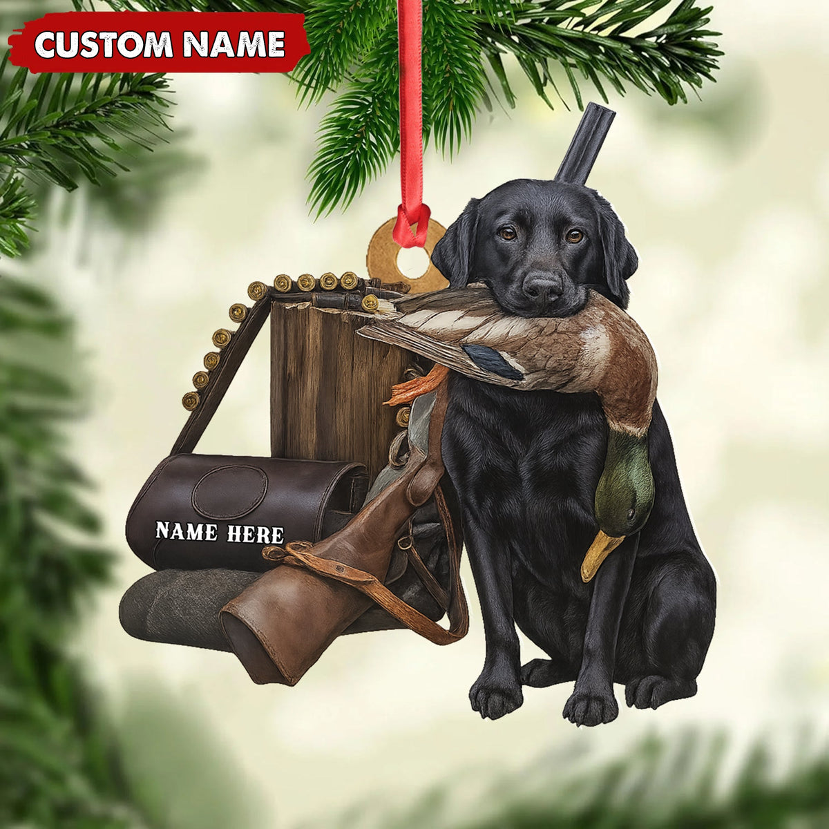 MollyTee Personalized Duck Hunting Dog Ornament - Personalized Acrylic Christmas Decor for Hunters - image 3