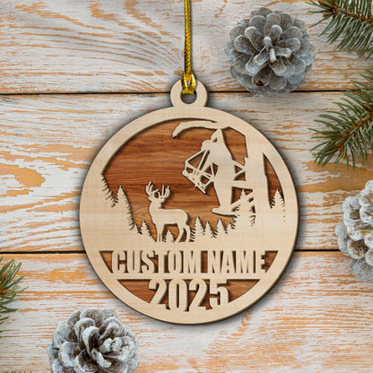 MollyTee Personalized Bow Hunter Ornament 2025 - Custom Name Gift for Deer Hunters - image 3