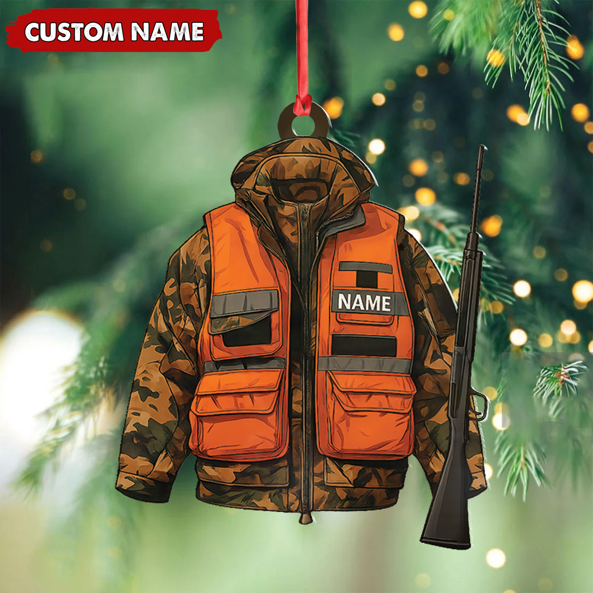 MollyTee Personalized Hunter Ornament - Custom Camo Jacket Christmas Decoration for Men & Hunters - image 3
