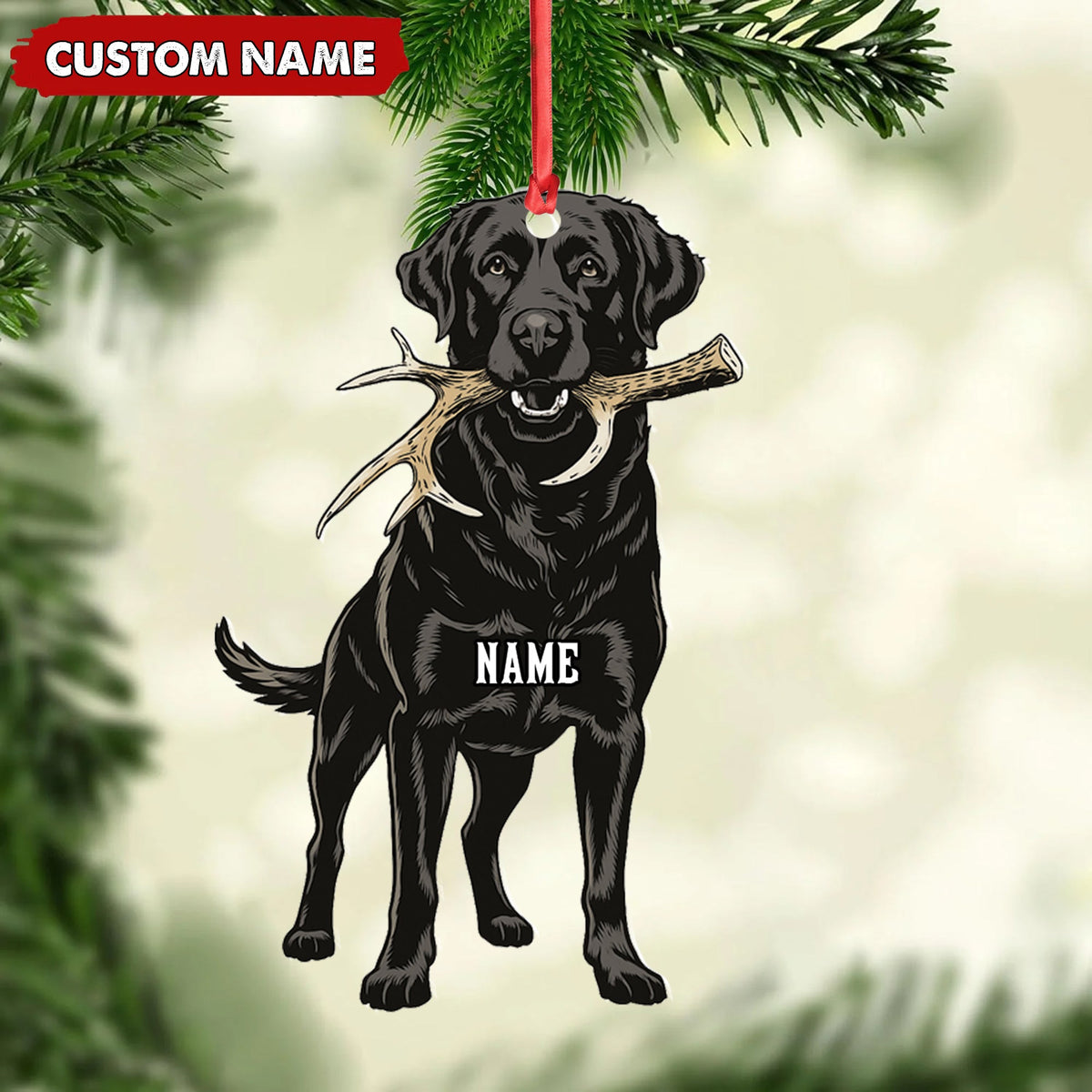 MollyTee Personalized Black Lab Dog Christmas Ornament - Personalized Hunting Dog Acrylic Decor - image 3