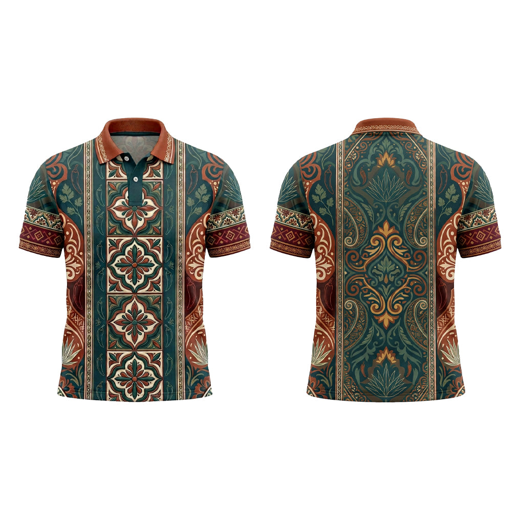 Custom Mexican Cantina Tile Restaurant Uniform Shirt