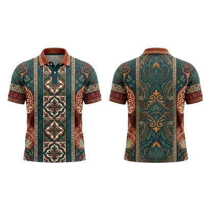 Custom Mexican Cantina Tile Restaurant Uniform Shirt