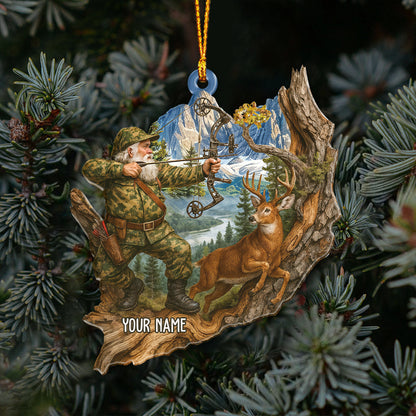 MollyTee Deer Hunting Santa, Home Decor, Christmas Ornament, Personalized Ornament 2D Flat - image 3