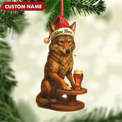 MollyTee Personalized Acrylic Wolf Coyote Christmas Ornament - Personalized Holiday Decoration for Hunters & Wildlife Lovers - image 1