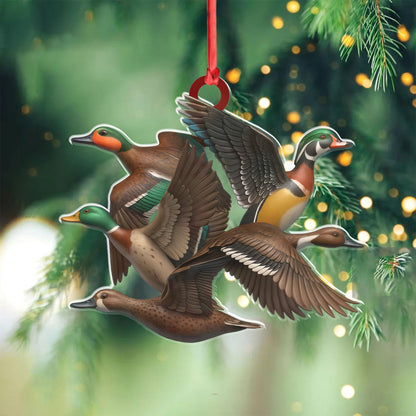 MollyTee Flying Duck Acrylic Christmas Ornament - 3D-Look Waterfowl Hunting Decor, Duck Hunter Gift Idea - image 3
