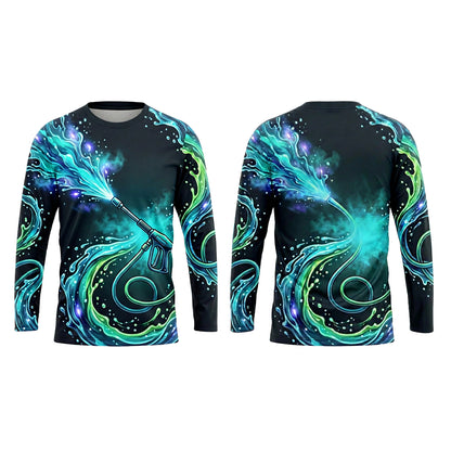 Custom Aqua Wave Workwear Pressure Washing Shirt