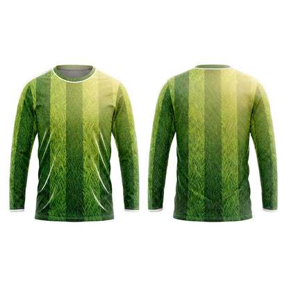Custom Vertical Grass Stripe Lawn Care Uniform Shirt