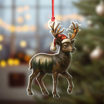 MollyTee Rustic Deer Christmas Ornament, Woodland Reindeer Holiday Tree Decoration - image 4