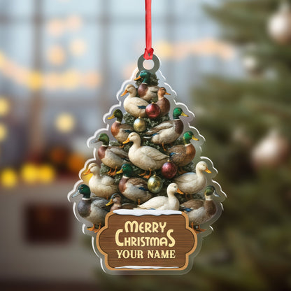MollyTee Funny Duck Christmas Tree Acrylic Ornament - Personalized Hunting Gift, Mallard Duck Lover Decoration, Rustic Country Holiday Decor - image 4