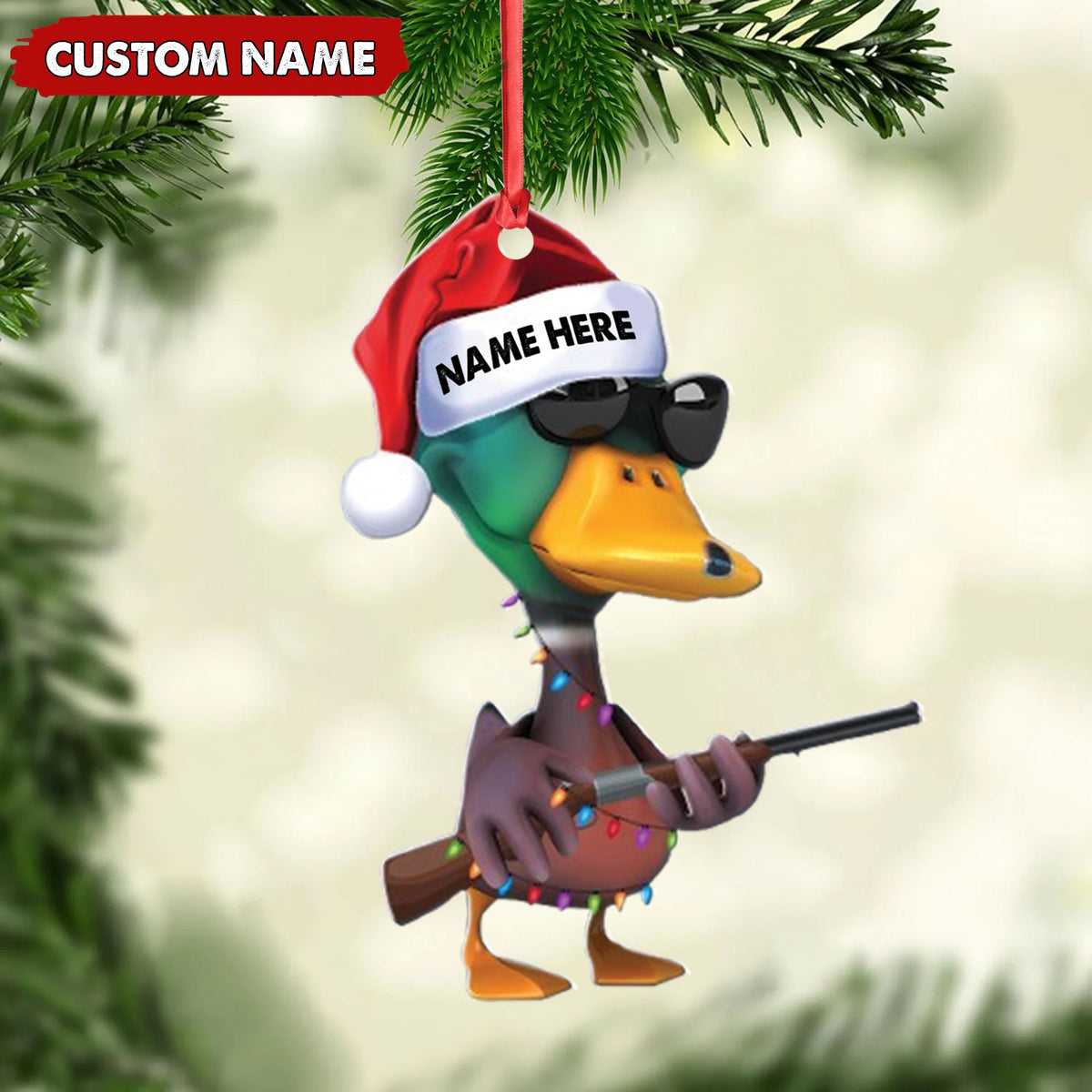 MollyTee Personalized Funny Duck Hunting Acrylic Christmas Ornament Custom Gift for Hunters & Outdoor Lovers - image 3