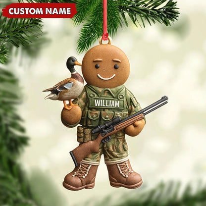 MollyTee Personalized Hunter Gingerbread Christmas Ornament - Funny Acrylic Holiday Decor Gift - image 4