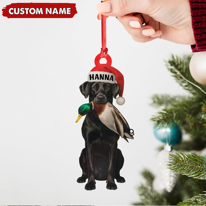 MollyTee Personalized Hunting Dog Christmas Ornament with Duck - Custom Name Lab Retriever Holiday Decor - image 6
