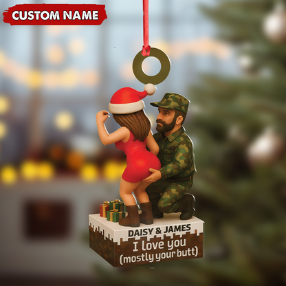 MollyTee Personalized Funny Hunter Couple Acrylic Ornament - Custom Name Christmas Gift for Him or Her - image 4