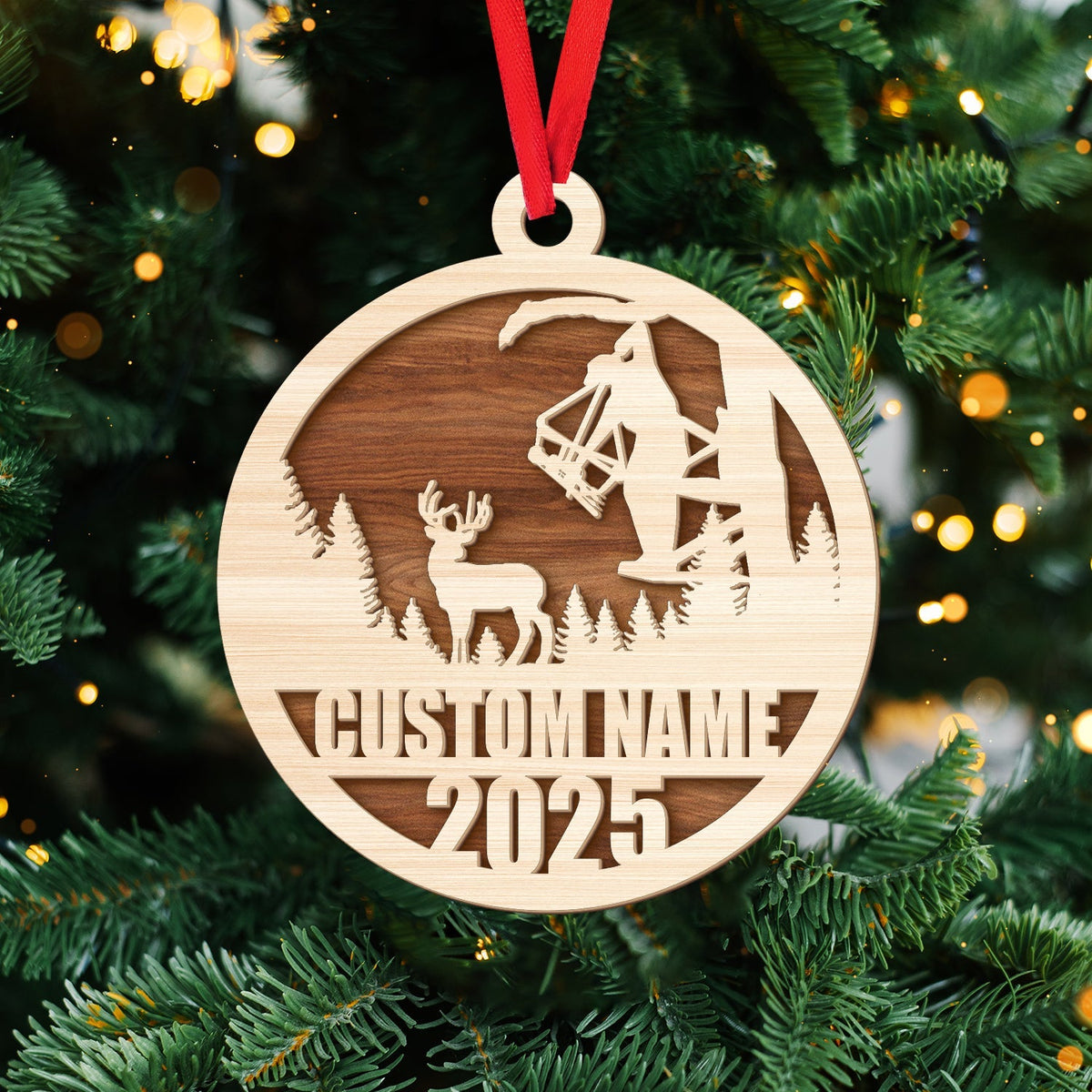 MollyTee Personalized Bow Hunter Ornament 2025 - Custom Name Gift for Deer Hunters - image 4