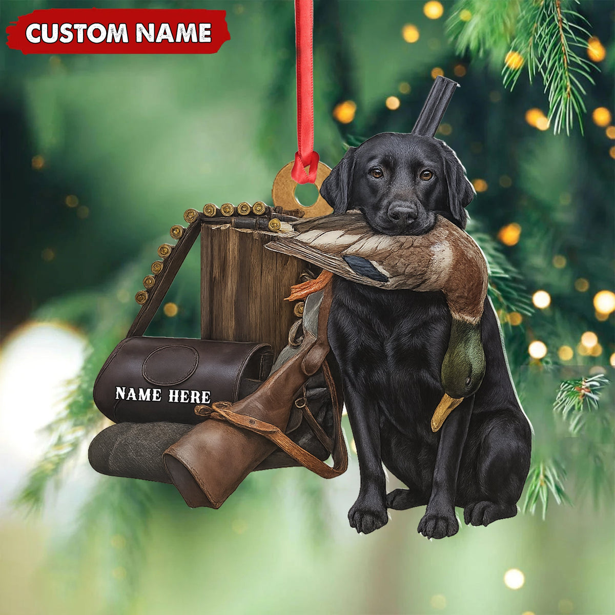MollyTee Personalized Duck Hunting Dog Ornament - Personalized Acrylic Christmas Decor for Hunters - image 4