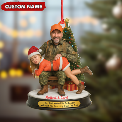 MollyTee Personalized Funny Hunter Couple Christmas Acrylic Ornament - Custom Name Christmas Gift for Him or Her - image 4