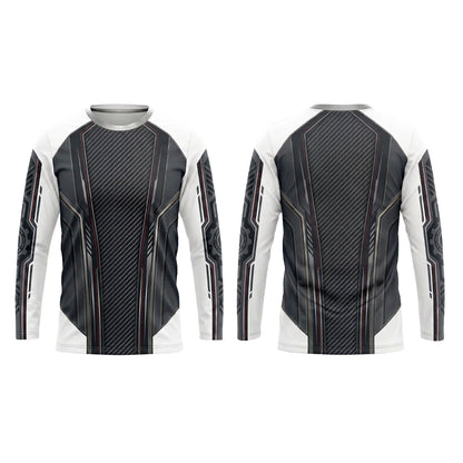 Custom White Carbon Armor Automotive Work Uniform Shirt