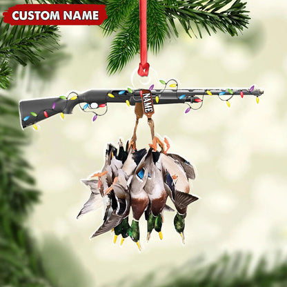MollyTee Personalized Duck Hunting Acrylic Christmas Ornament - Custom Name Shotgun Gift For Hunters - image 7