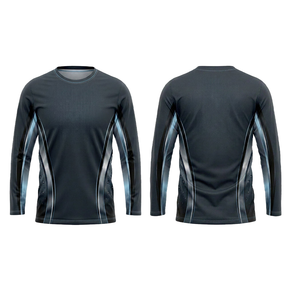Custom Blue Metallic Trim Automotive Work Uniform Shirt
