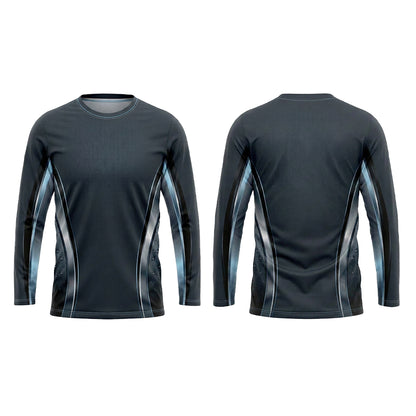 Custom Blue Metallic Trim Automotive Work Uniform Shirt