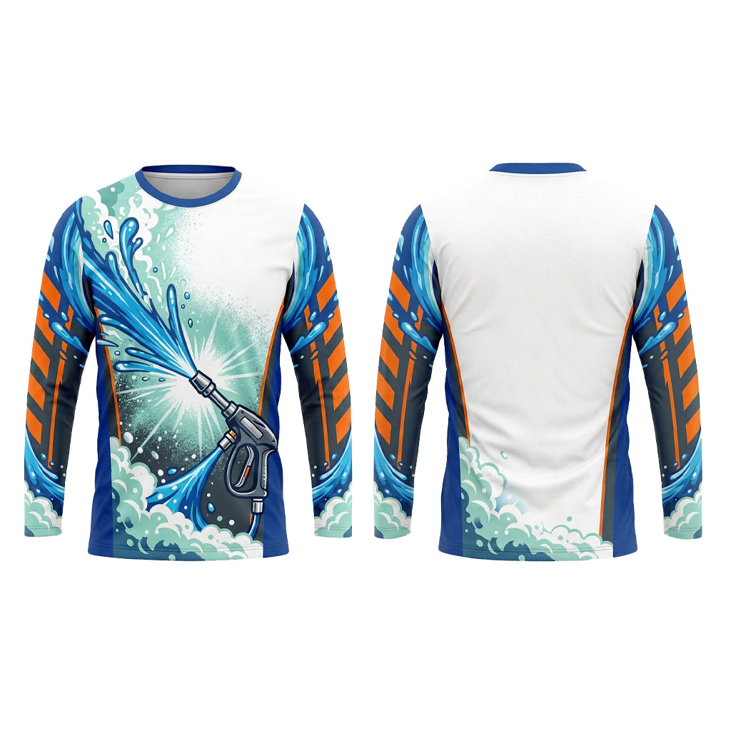 Custom Foam Burst Workwear Pressure Washing Shirt