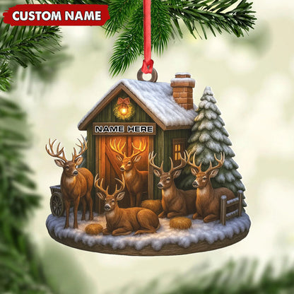 MollyTee Personalized Acrylic Deer Family Christmas Ornament - Rustic Holiday Cabin Decor for Hunters & Wildlife Lovers - image 3
