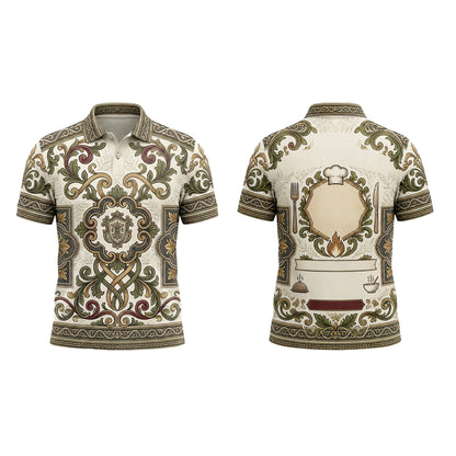 Custom Ornamental Bistro Restaurant Uniform Shirt