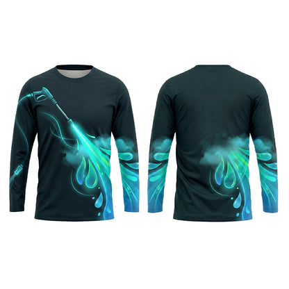 Custom Bubble Flow Crew Pressure Washing Shirt