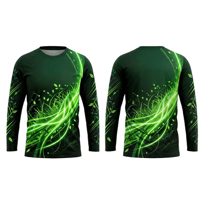 Custom Glowing Grass Sweep Landscaping Uniform Shirt