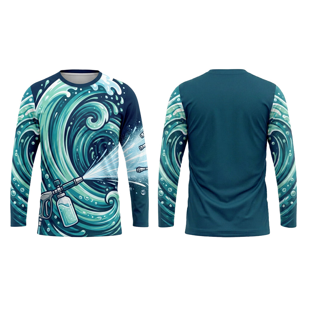Custom Teal Foam Pro Pressure Washing Shirt