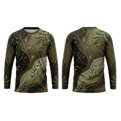 Custom Earth Tone Botanical Contour Landscaping Uniform Shirt