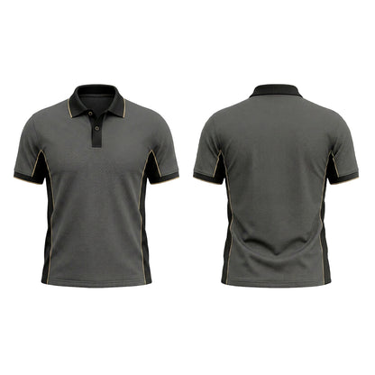 Custom Charcoal Gold Accent Office Polo Shirt
