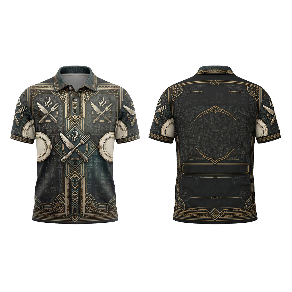 Custom Fine Dining Cutlery Restaurant Uniform Shirt
