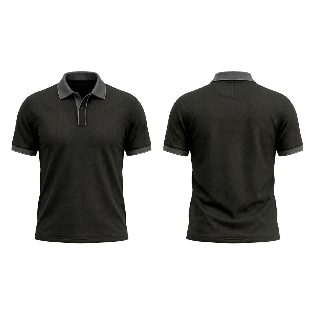 Custom Black Gray Office Polo Shirt