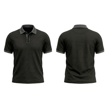 Custom Black Gray Office Polo Shirt