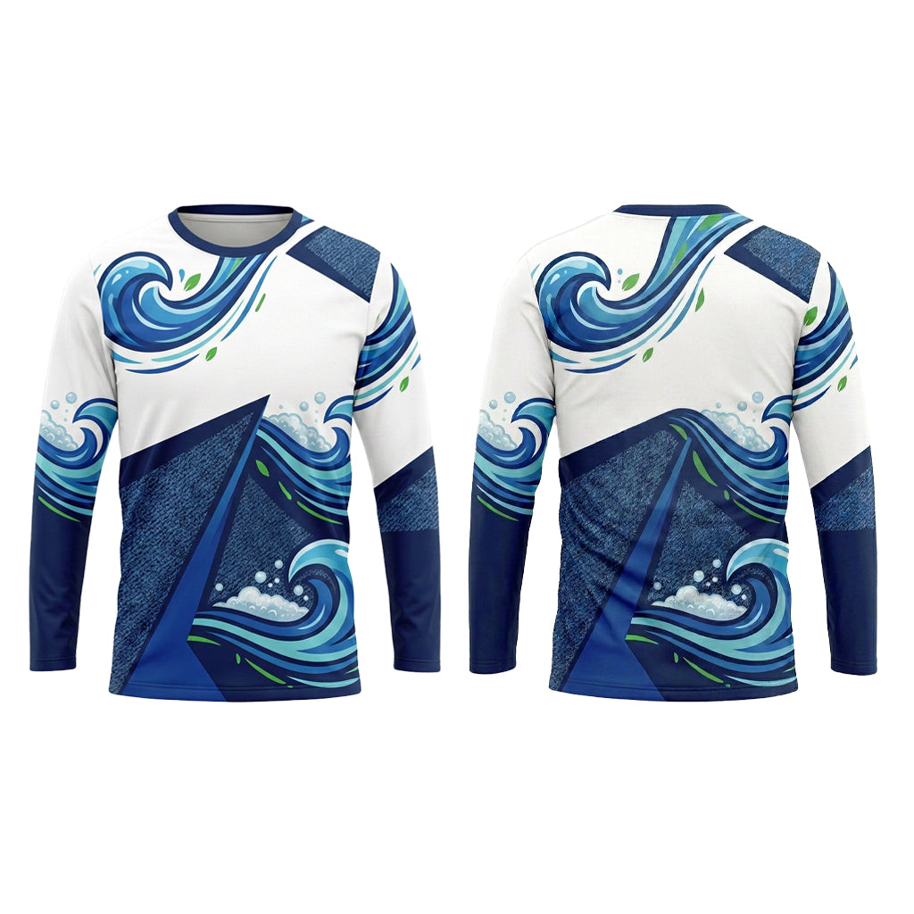 Custom White Wave Carpet Cleaning Uniform Shirt