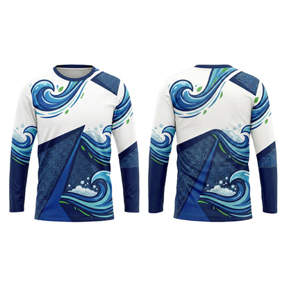 Custom White Wave Carpet Cleaning Uniform Shirt