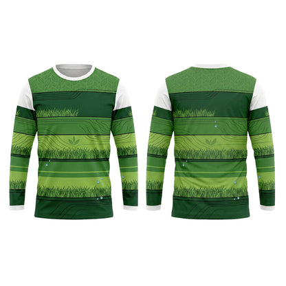 Custom Green Grass Band Lawn Care Uniform Shirt