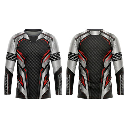 Custom Red Carbon Racing Automotive Work Uniform Shirt