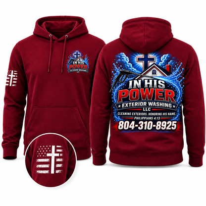 Custom In His Power Exterior Washing Red Appeal Pressure Washing Shirt