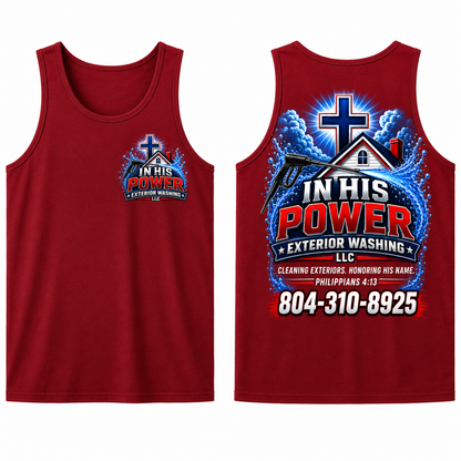Custom In His Power Exterior Washing Red Appeal Pressure Washing Shirt