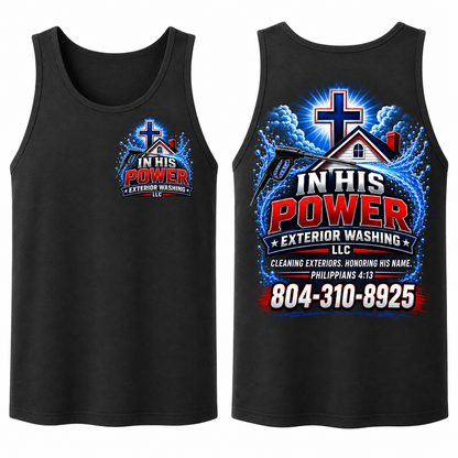 Custom In His Power Exterior Washing Black Appeal Pressure Washing Shirt