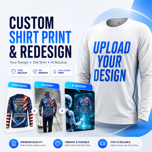 Custom Shirt Print & Redesign: Your Design File, AI Mockup, or Old Shirt Remake